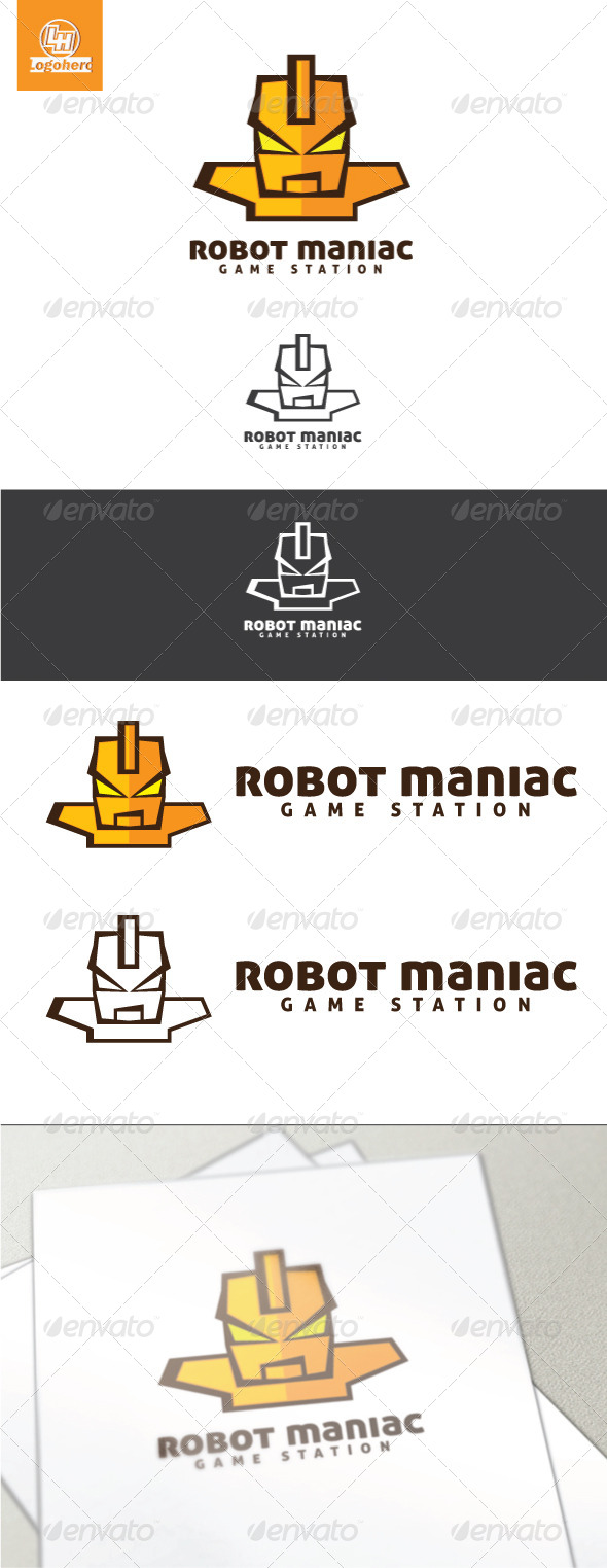Robot Maniac Logo Template - Humans Logo Templates