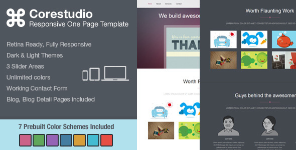 Extraordinary CoreStudio - Responsive One Page HTML5 Template