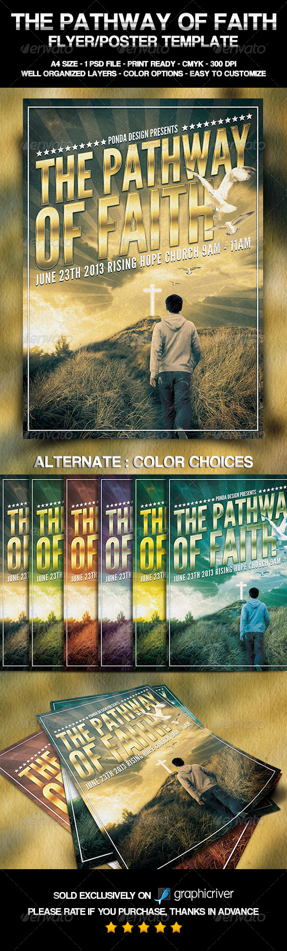 The Pathway of Faith Flyer/Poster Template - Church Flyers