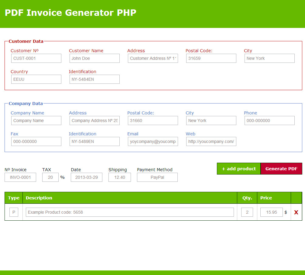 php form invoice v  PDF by  wotrap Generator Invoice 1.0 CodeCanyon