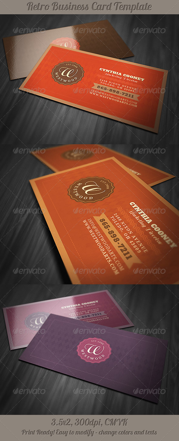 Retro Style Business Card - Retro/Vintage Business Cards