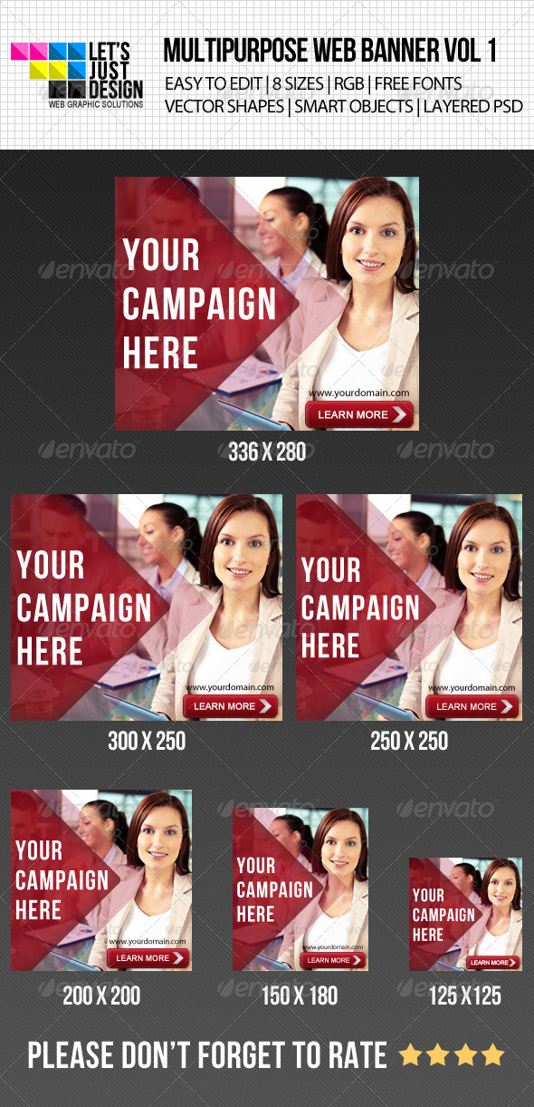 Multipurpose Web Banner Vol 1 - Banners & Ads Web Elements