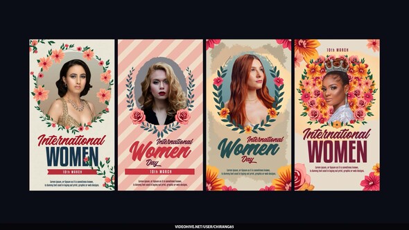 International Women Day Stories Video Displays template preview