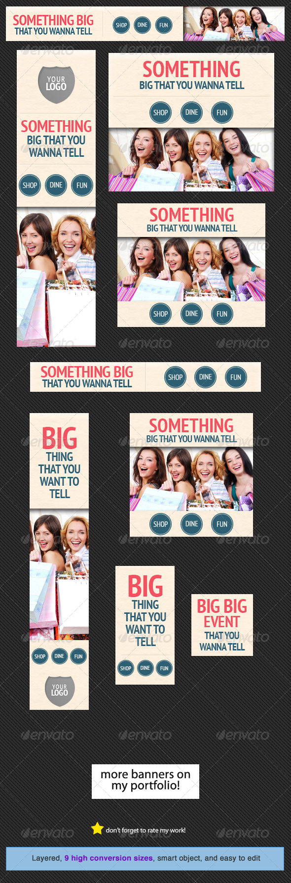 Shop and Dine Web Banner Design Template - Banners & Ads Web Elements