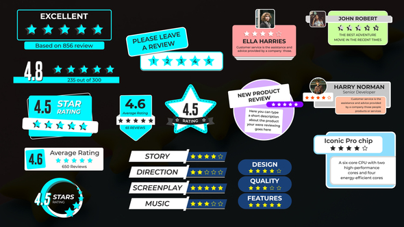 Stars Review Rating Elements template preview