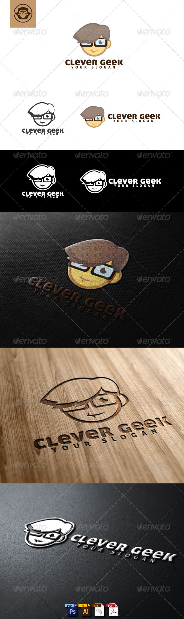 Clever Geek Logo Template - Humans Logo Templates
