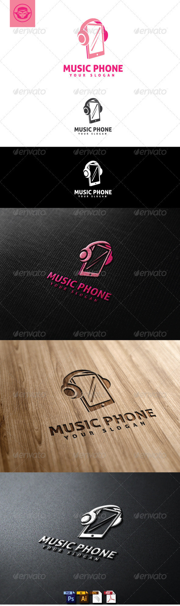 Music Phone Logo Template - Objects Logo Templates