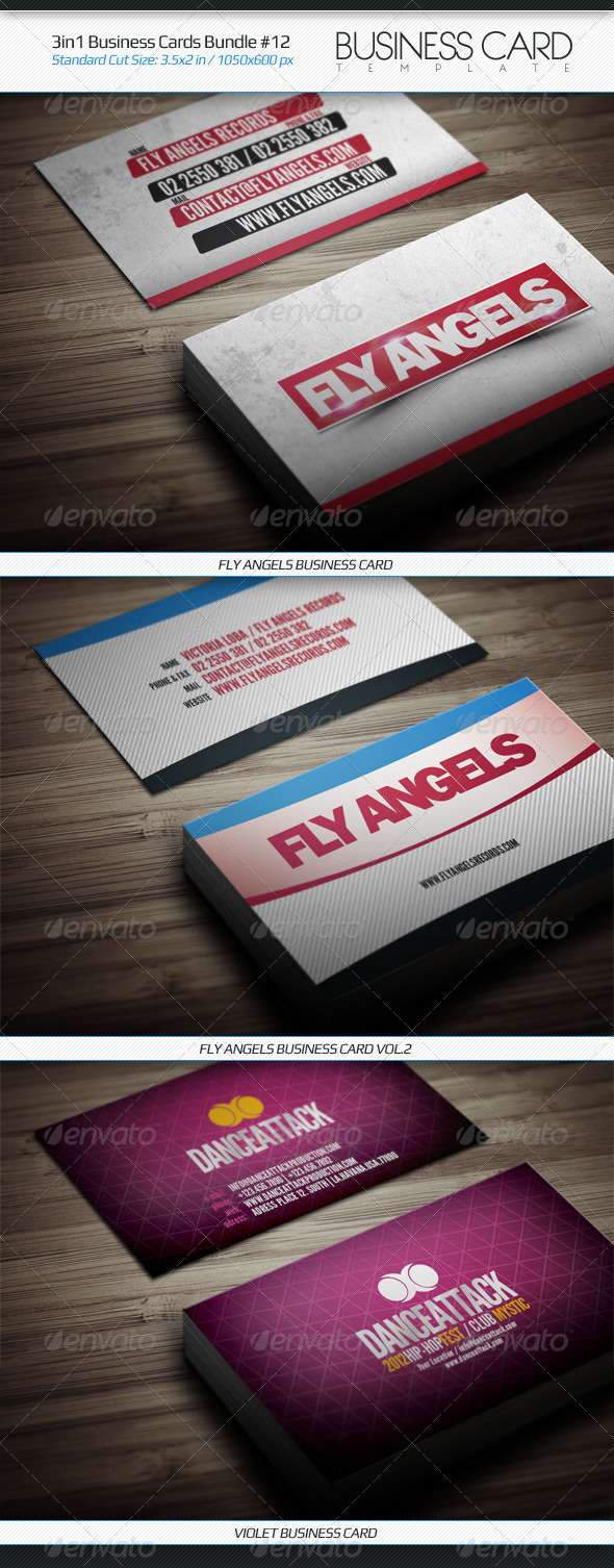 3in1 Business Cards Bundle #12 - Business Cards Print Templates