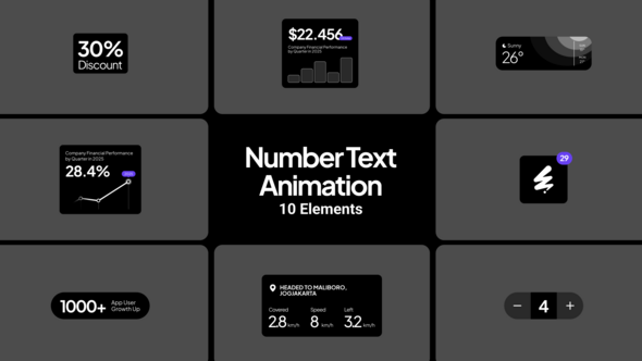 Number Text Titles template preview
