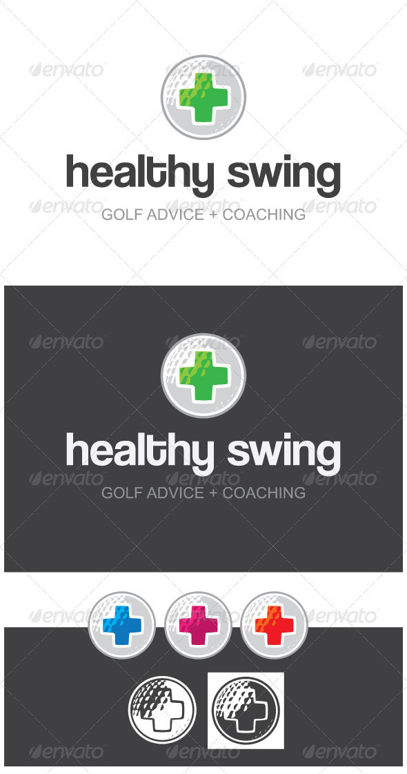 Healthy Swing Golf Advice + Coaching Logo Template - Logo Templates
