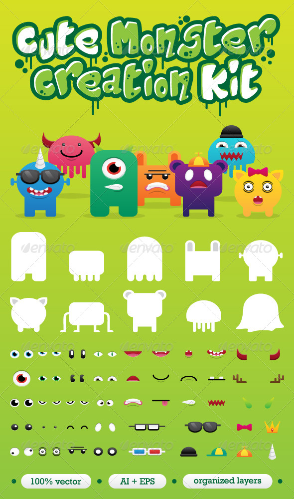 Monster Creation Set by siridhata | GraphicRiver