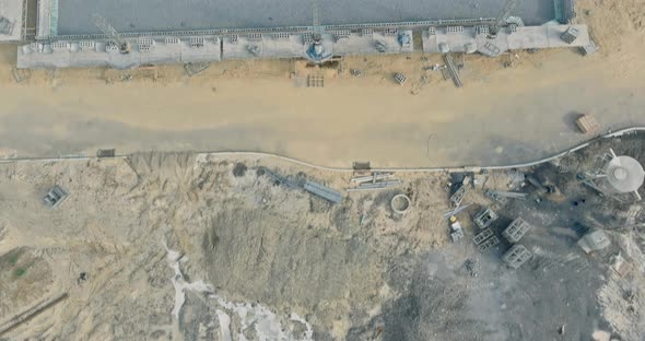 Top View on Industrial Zone From Above of Storage Place Construction Materials alt