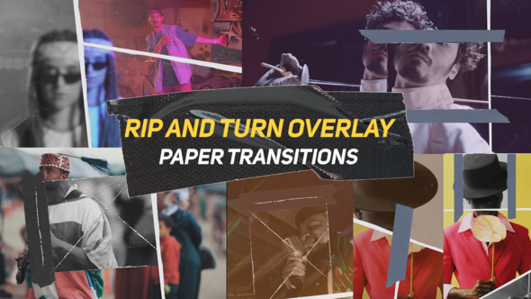 Vertical and Horizontal Paper Transitions V2 Elements template preview
