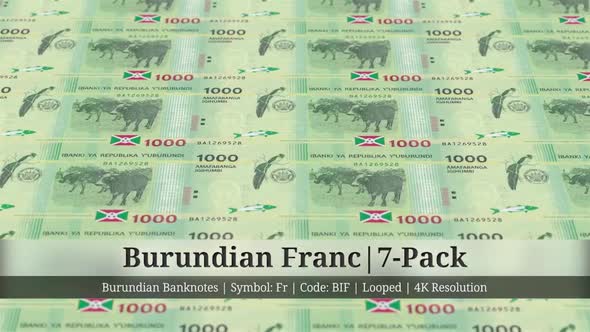 Burundian Franc | Burundi Currency - 7 Pack | 4K Resolution | Looped alt