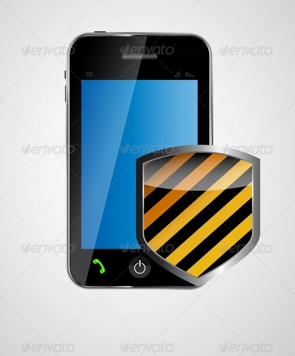 Security Phone Concept Vector Illustration - Computers Technology