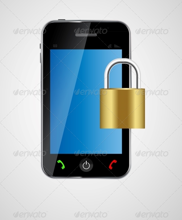 Security Phone Concept Vector Illustration - Computers Technology