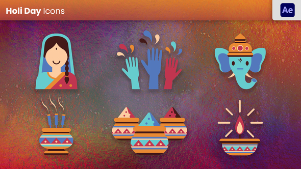 Holi Festival Element Elements template preview