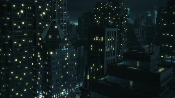 Night City Fly Through Transition, Motion Graphics | VideoHive