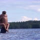 Young lovers hugging in a shallow lake. - VideoHive Item for Sale