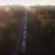 Eelectric commuter train travels through the autumn forest. - VideoHive Item for Sale