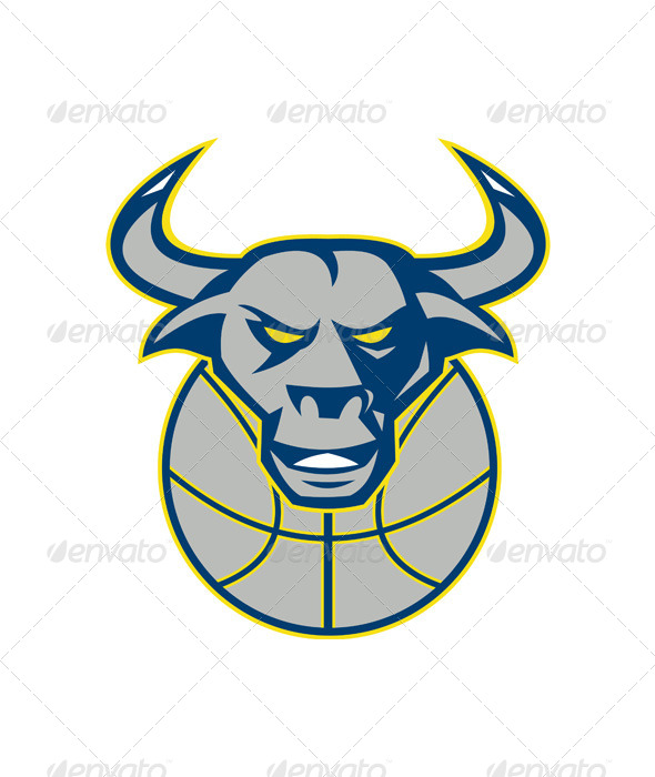 Texas Longhorn Bull Head Basketball - Animals Characters
