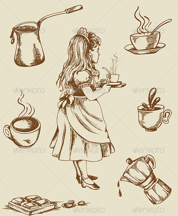 Vintage Tea and Coffee - Food Objects