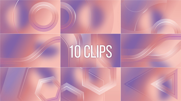 Elegant Abstract Shapes Backgrounds - 10 Clips alt