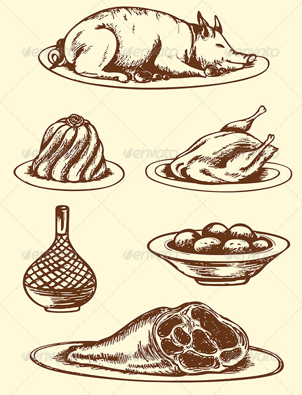 Hand Drawn Food - Food Objects