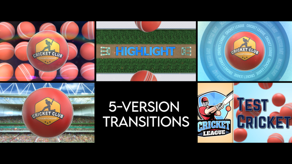 Cricket Transitions - 5 Versions Elements template preview