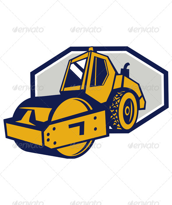 Flat Drum Road Roller Retro - Man-made Objects Objects