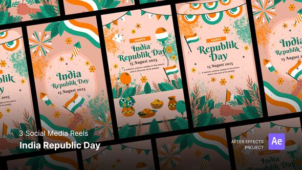 Social Media Reels - India Republic Day After Effects Project Files Openers template preview