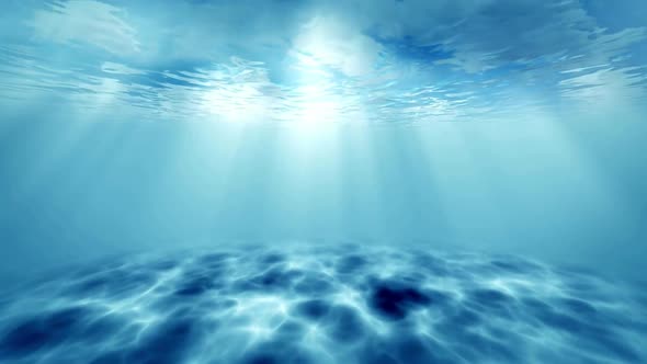 Underwater Scene with Sunrays