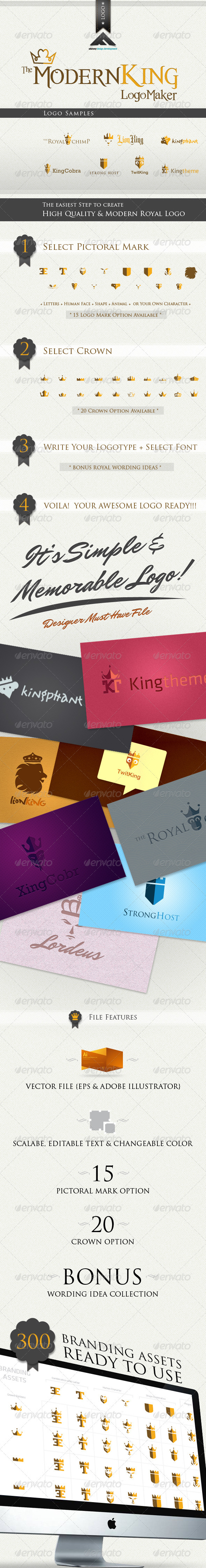 Modern King Logo Kit - Objects Logo Templates
