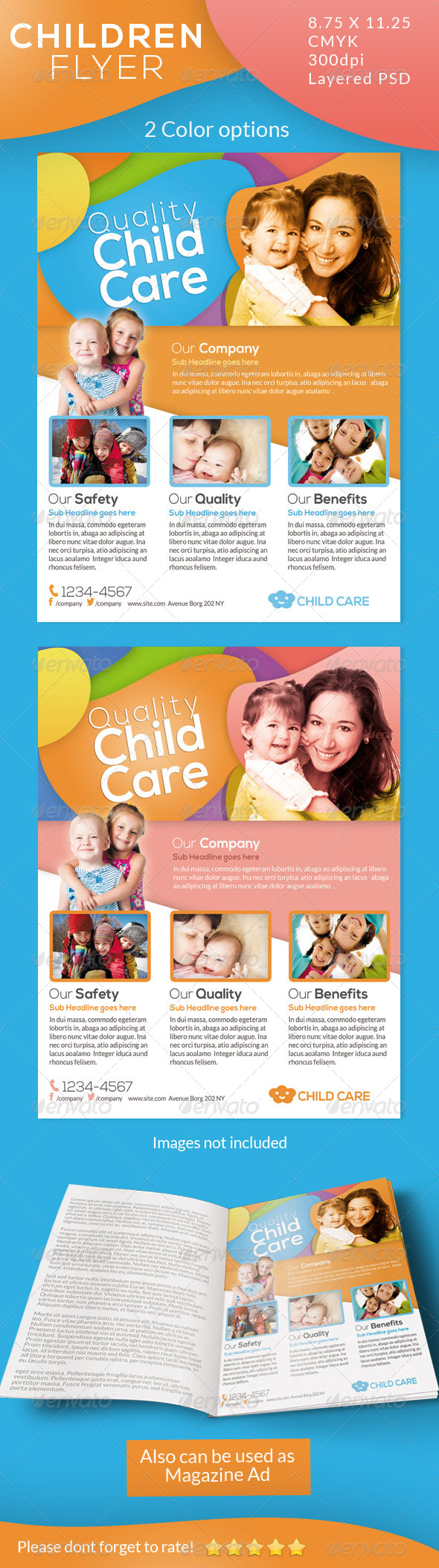 children care flyer magazine ad by ingridk graphicriver flyer for children