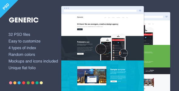 Generic - Unique flat PSD showcase - Creative PSD Templates