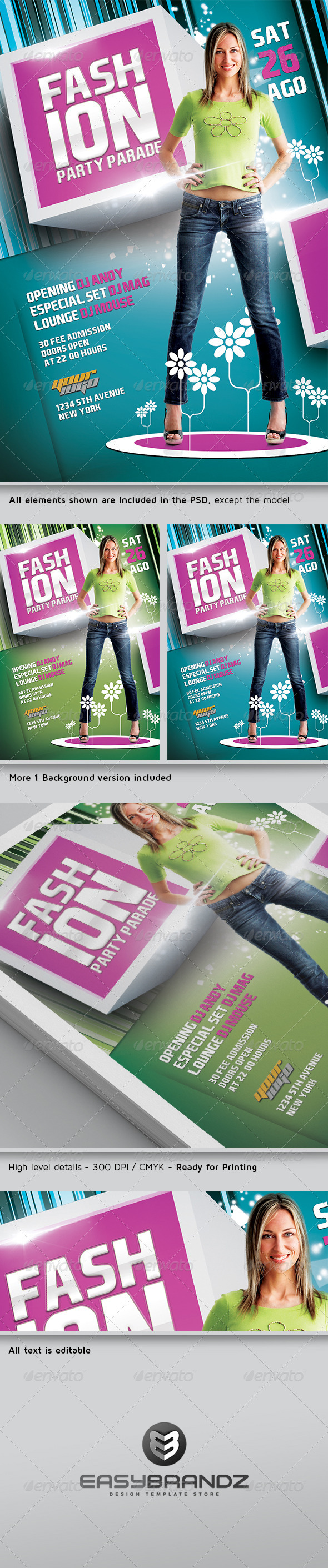 Fashion Party Parade Flyer Template - Events Flyers