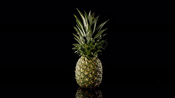 Pineapple Divide Into Slices in Black Background  alt