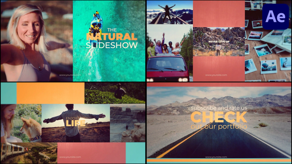Natural Multiscreen Slideshow for After Effects Openers template preview