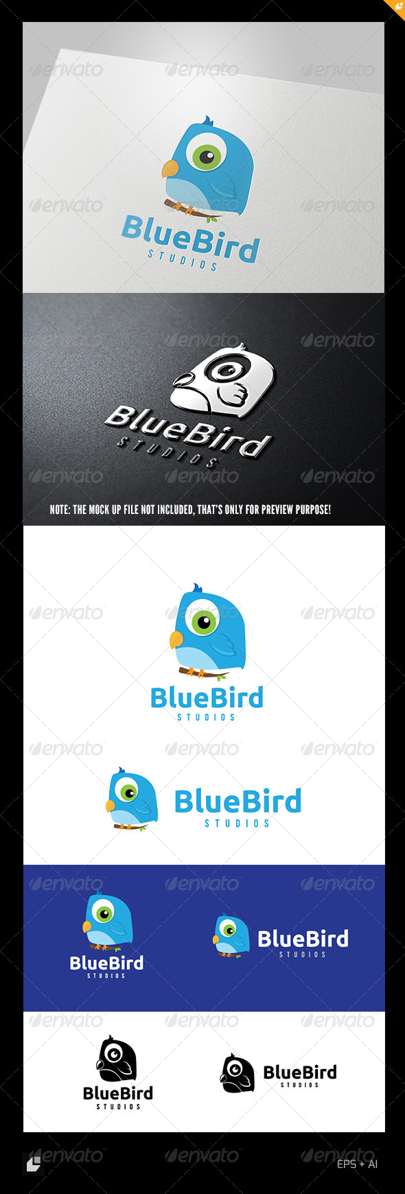Blue Bird Logo - Animals Logo Templates