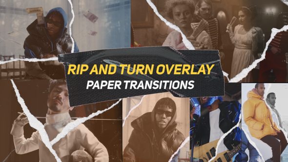 Vertical and Horizontal Paper Transitions V1 | MOGRT Premiere Pro template preview