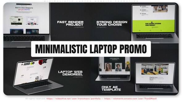 Minimalistic Laptop Website Promotion Product Promo template preview