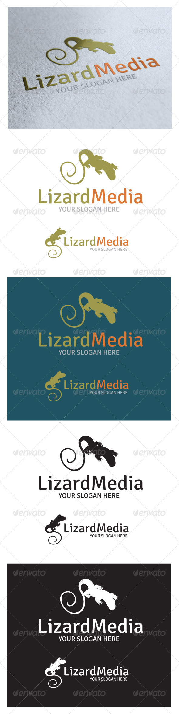 Lizard Media Logo - Animals Logo Templates