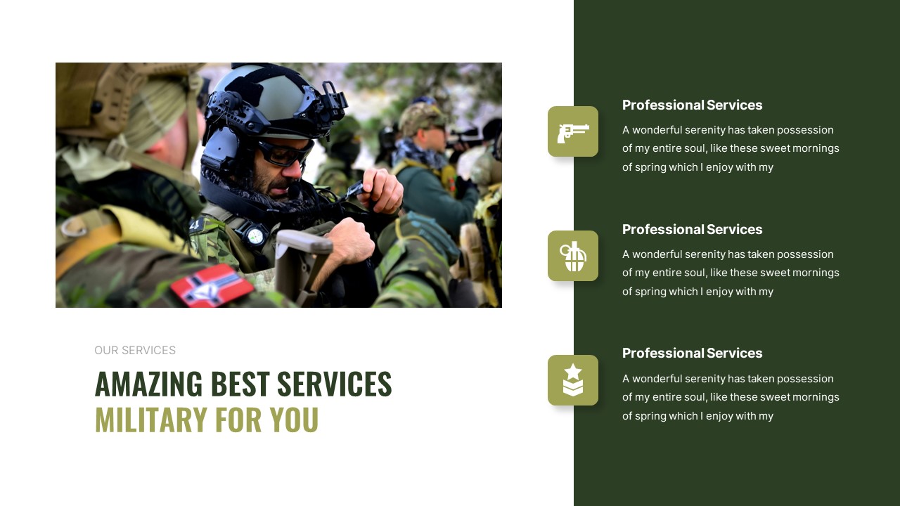 Comando - Military and Army Powerpoint Template, Presentation Templates