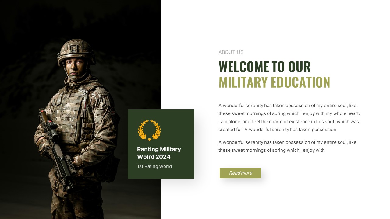 Comando - Military and Army Powerpoint Template, Presentation Templates