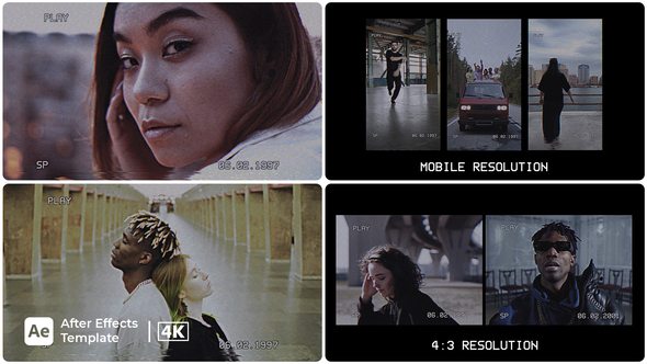 VHS Overlays Elements template preview