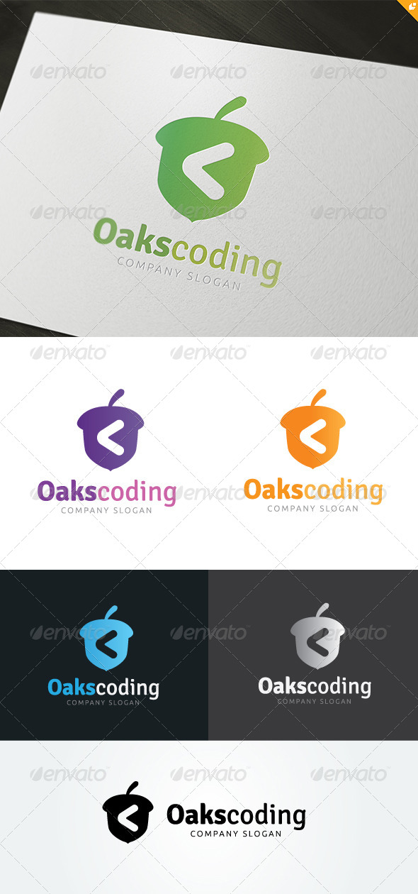 Oaks Coding Logo - Nature Logo Templates
