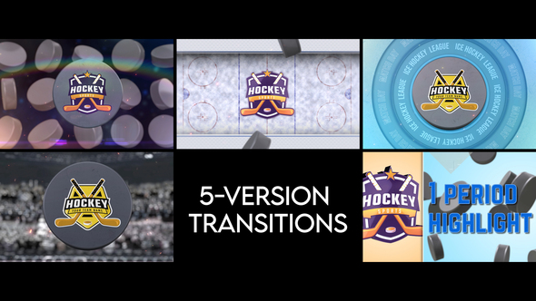 Ice Hockey Transitions - 5 Versions Elements template preview