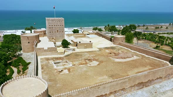 Aerial view of Sohar Castle, Oman alt