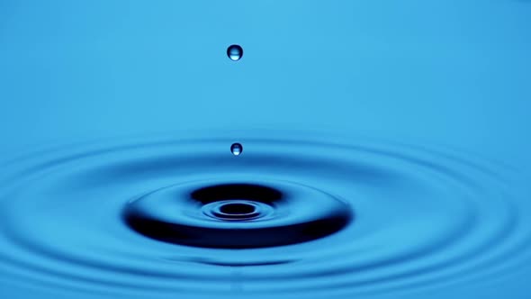 Drop of water falling and splashing in slow motion alt