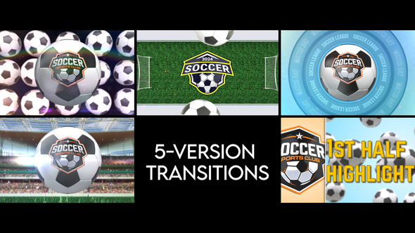 Soccer Transitions - 5 Versions Elements template preview